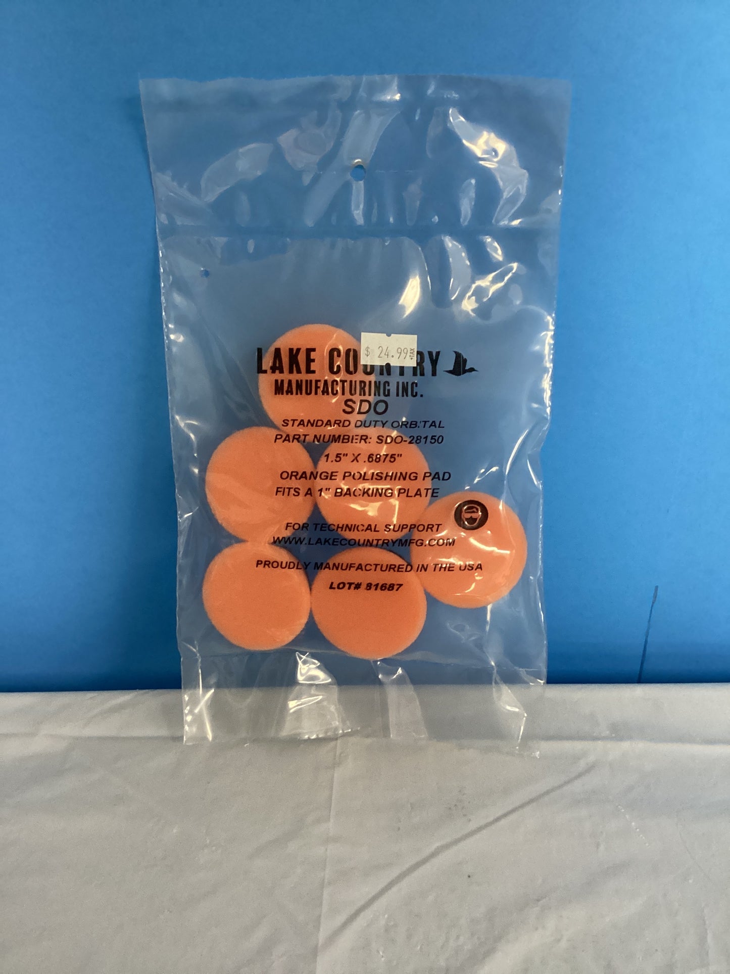 Lake Country Orange 1” polishing pad